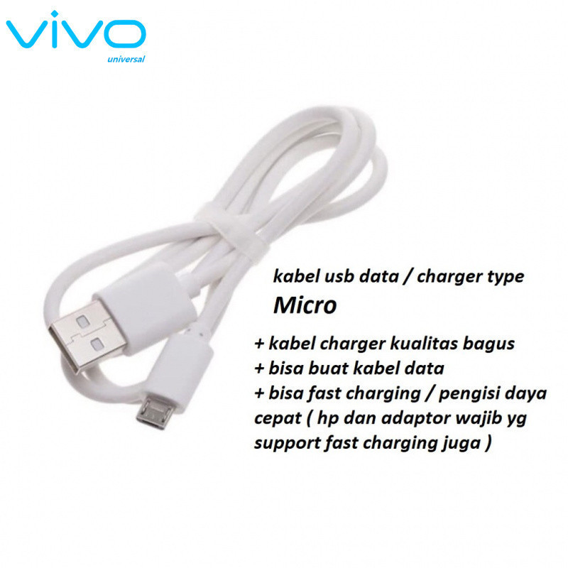 (สีขาว) สายชาร์จ usb micro vivo Y15 2019 (PD1901BF) - vivo Y15s (V2120/V2147/V2139/PD2140F) - vivo Y