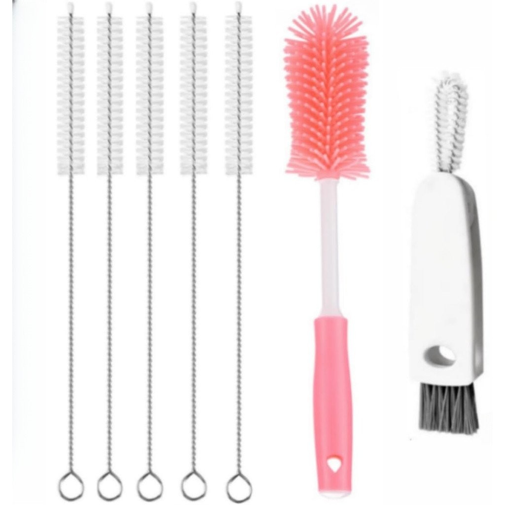 ขวดน้ําแปรงสําหรับ Owala, แปรงทําความสะอาดฟางสําหรับ Owala/Stanley/Yeti Tumblers, 3 in 1 Cap แปรงสํา