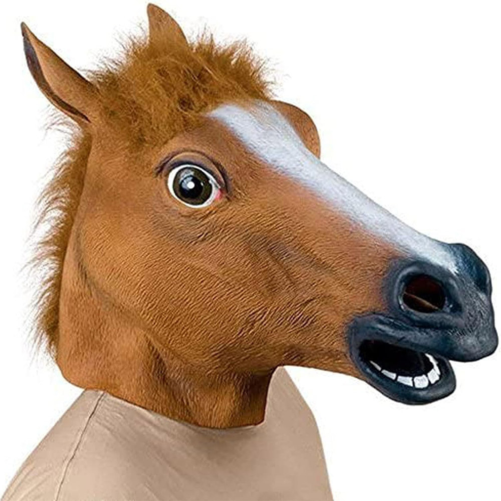 Horse Head Mask Headgear Halloween Cosplay Party Props Horse Face Mask