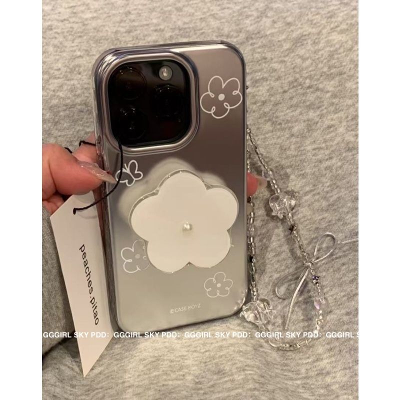 เคสผีเสื้อดอกไม้เส้นสีขาวสร้างสรรค์สําหรับ ไอโฟน 16, แอปเปิล 15 มือโปร สูงสุด, ใหม่ 14 มือโปร, ผู้หญิง 13 ฝาครอบป้องกัน