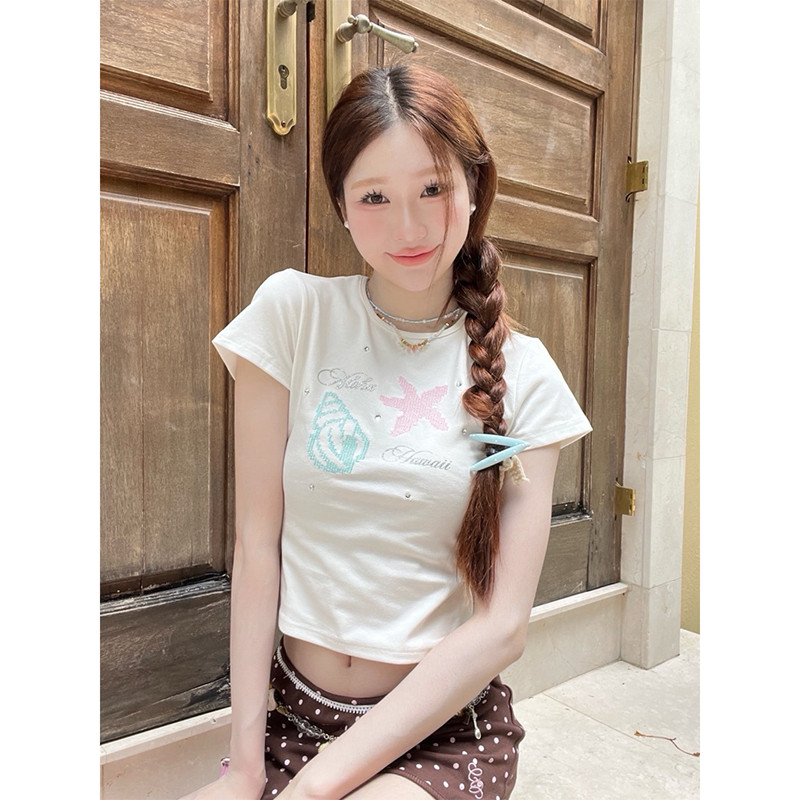 Jbb.Shop | เสื้อสวยๆ，เกาหลีแฟชั่น y2kลวดลายเสื้อยืดแขนสั้น #1119 - รูปที่ 4