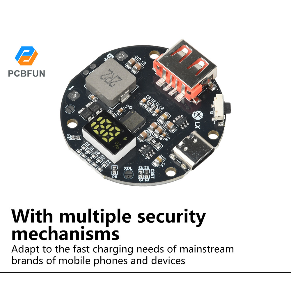 Pcbfun 22.5W ชาร์จสมบัติสองทางชาร์จเร็วโมดูลพลังงานมือถือสําหรับ 3.2V แบตเตอรี่ลิเธียมเหล็กฟอสเฟต PD/QC ชาร์จเร็วสุด