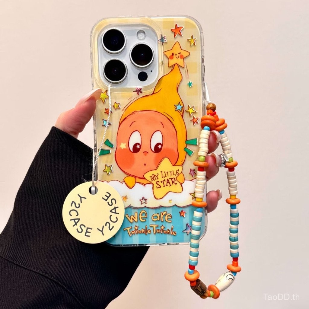 เคสโทรศัพท์เหมาะสําหรับiPhone X XS XR XSMAX 11 12 13 14 15 16 Pro max Plusน่ารักการ์ตูนสีสันStarman Chainรวมทุกอย่างเคสนิ่มกันกระแทกกันกระแทกเคสYD50