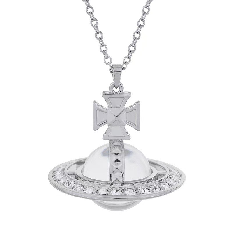 สร้อยคอสไตล์ Saturn สุดเท่และไฮเอนด์แบบใหม่ ดีไซน์แฟชั่นหรูหราเบาๆ โซ่ไหปลาร้าที่เรียบง่ายและประณีต