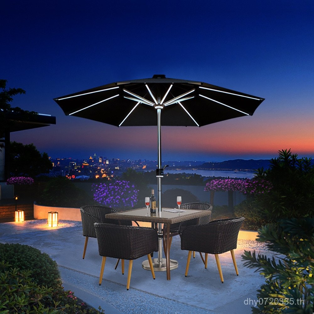 ชาร์จร่มคอลัมน์แบบกลางแจ้ง พร้อมพลังงานแสงอาทิตย์และพอร์ตยูเอสบี สี่เหลี่ยมตรง 9W CPD