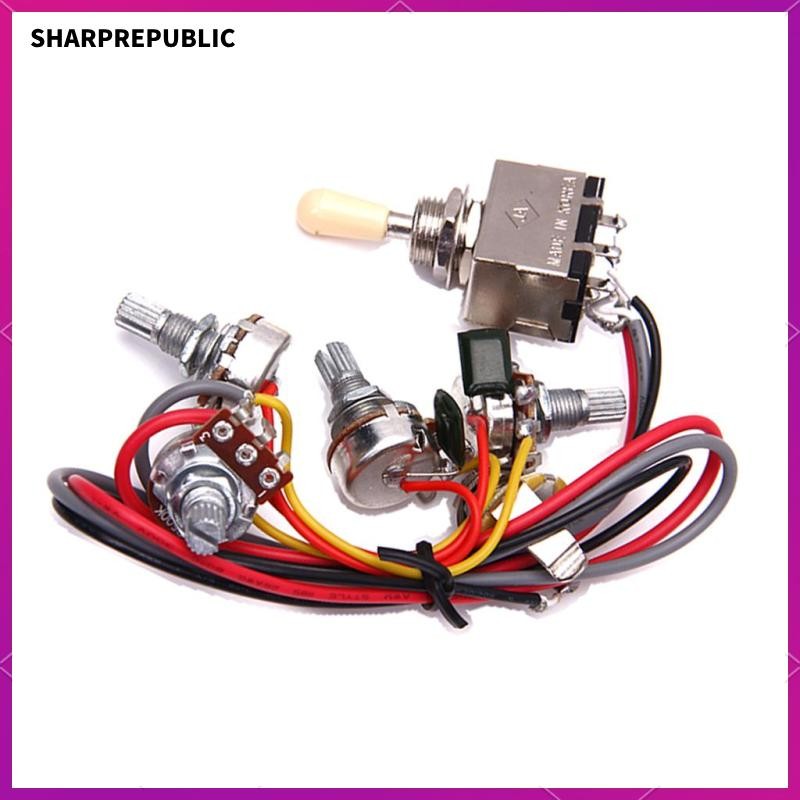 [Sharprepublic] 1 ชุดกีตาร์สายไฟ Pickup Selector A500K500K Potentiometers หม้อ 2A683J B
