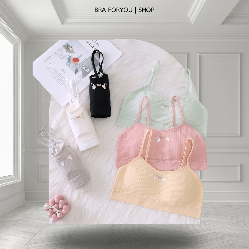 Bra Foryou เสื้อในเด็ก First bra สกรีนลายกระต่ายน้อย 6 สี (3414) เสื้อผ้าผู้หญิง