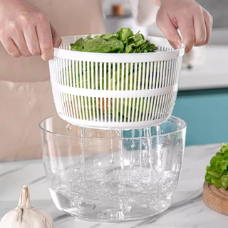 COD ที่ล้างผัก ตะกร้าล้างผัก 2in1 Salad Spinner ล้างแช่ในเครื่องปั่น และสะเด็ดน้ำออกจากผัก สะดวก รวดเร็ว