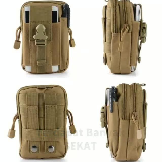 HP [Mall AKJS44] TC078- MENS TACTICAL WAIST BAG MULTIFUNCTIONAL PHONE WALLET FOR MEN - สีเขียว