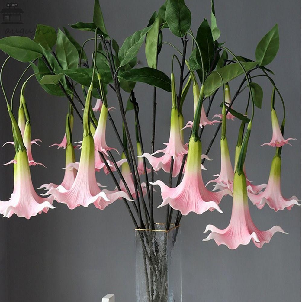 AUGUSTINA ดอกไม้ลําโพงเทียมขนาดใหญ่, PU Real Touch Morning Glory, จําลอง 83 ซม.ยืดหยุ่น Luxury Home