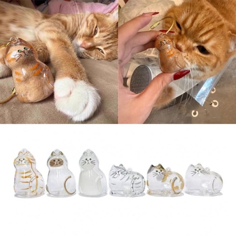 R * 2PCS Clear Pet Hair Preserver ขวด Twist ล็อคจี้ Space Saver พวงกุญแจ