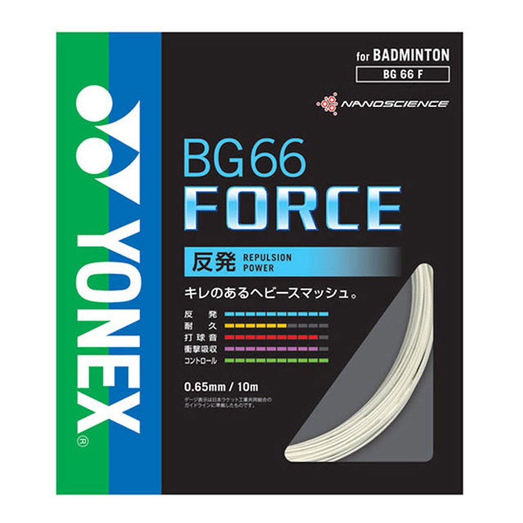 YONEX Badminton Strings BG66 Force (0.65mm) BG66F-2 White Roll 200m