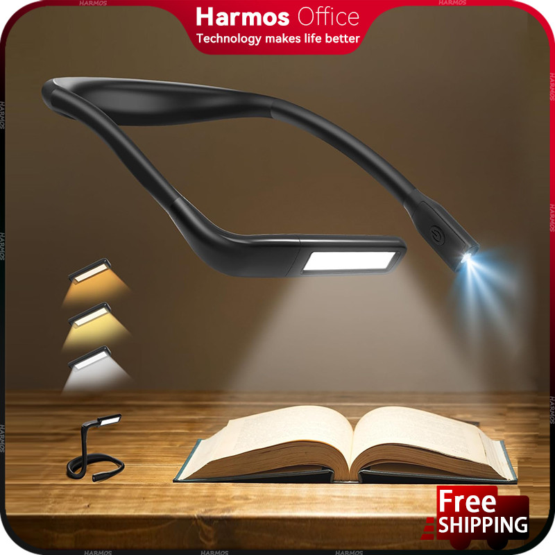 Harmos คออ่านหนังสือแสงชาร์จ 2000mAh 10-80Hrs Eye-friendly โคมไฟกว้างหนังสือวันเกิดคริสต์มาส Stockin