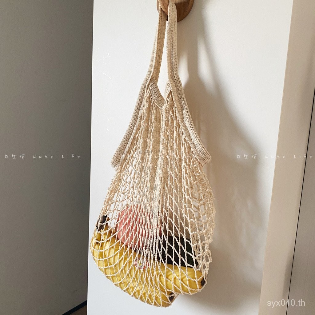 เปลี่ยน Q Life Grid Bag Net Pocket Net Bag ทอ Drawstring ถุงพลาสติกขายส่งถุงผลไม้ S2M4