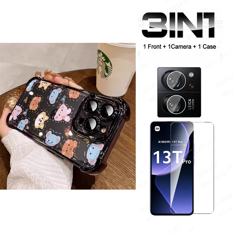 3 in1 สัตว์น่ารักสําหรับ Honor 400 Lite 400 PRO 100 PRO 200 300 PRO 300U เคสโทรศัพท์ Soft Anti fall กรณี - รูปที่ 7