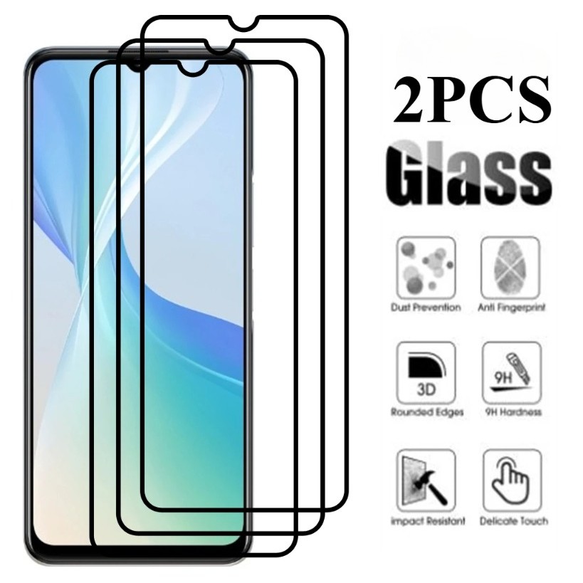 ป้องกันการระเบิด 2 ชิ้น‌ กระจกนิรภัยสําหรับ Vivo T1x 5G 4G อินเดีย HD และ Anti Spy ตัวป้องกันหน้าจอค