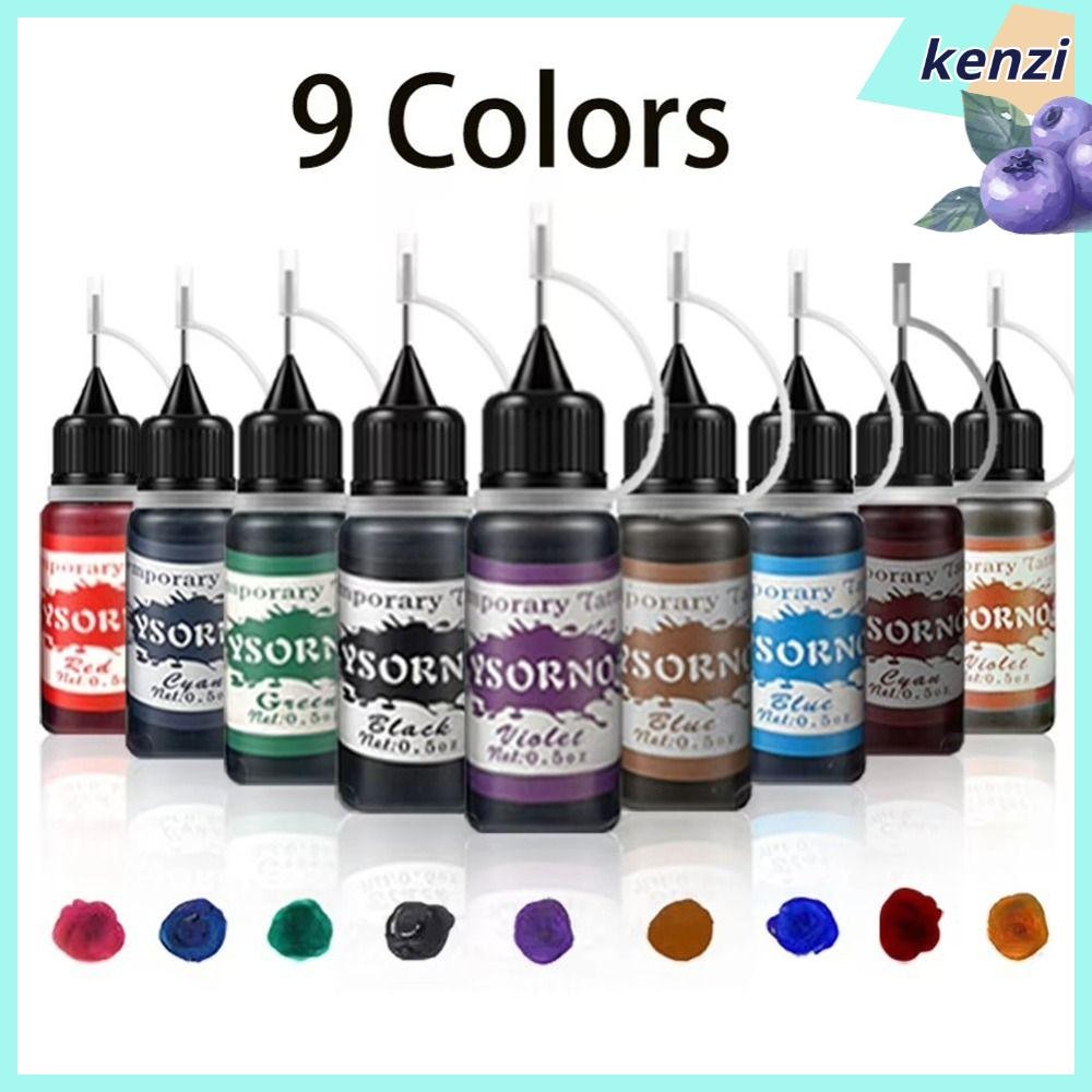 KENZI หมึกสัก 30 มล.10 สี ชุดหมึกสัก หมึกสักมืออาชีพ เม็ดสีสัก