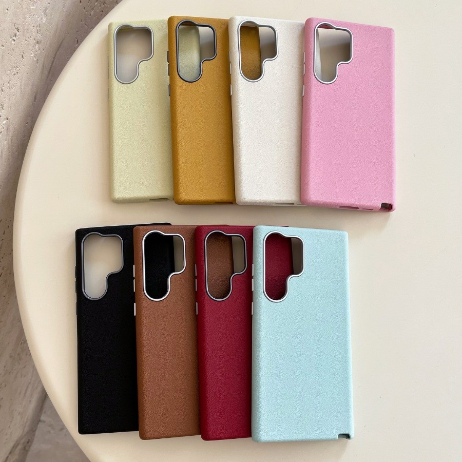 หรูหราหนังรูปแบบ Anti Shock สําหรับ Samsung S25 Ultra S25 S24 S23 S22 Ultra/Plus เคสโทรศัพท์ Matte สไตล์มินิมอลประณีตของขวัญเล็กๆเคสโทรศัพท์ - รูปที่ 2