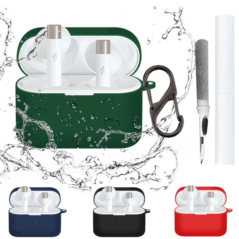 สําหรับ 1MORE Q30/EC305 หูฟังไร้สายซิลิโคนป้องกันกรณี + ชุดทําความสะอาด