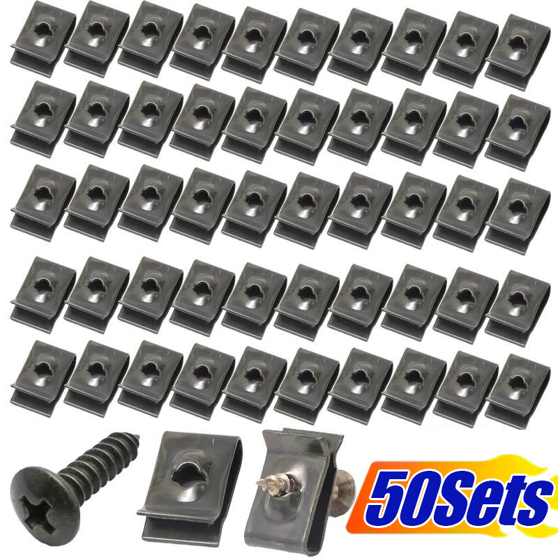 10/30/50 ชิ้นรถ U-Type Self Tapping Crosshead คลิปสกรู-อัตโนมัติป้องกันสนิมกันชนป้องกันหัวเข็มขัด-Universal Fastenersซ่อมเครื่องมือ
