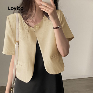 Lovito Elegant Women Blazer Plain Button Blazer LNM69297
