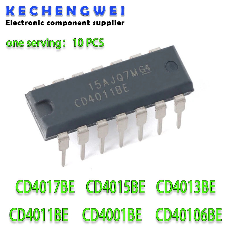 10 ชิ้น CD4017BE CD4015BE CD4013BE CD4011BE CD4001BE CD40106BE CD4070BE CD4018BE CD4016BE DIP-14 CD4