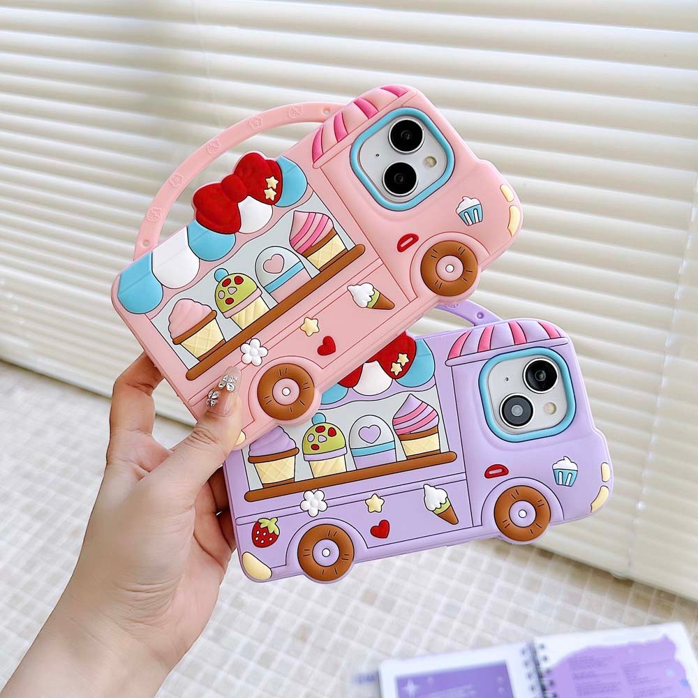 เคสโทรศัพท์ซิลิโคนลายการ์ตูนขนมหวานน่ารักเข้ากันได้กับ iPhone 16ProMax 15ProMax 14ProMax 13ProMax