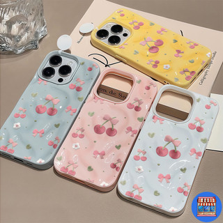 สต๊อกไทย เคสไอโฟน11 ลายโบว์เชอร์รี่ ชมพู เคสลายอุกกาบาต For IPhone13 11 12 14PLUS 6/7/8 15 16ProMAX X XR XSMAX กันกระแทก