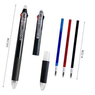 Y&X ปากกาลบได้ 3 สีใน1ด้าม หมึกดำ-น้ำเงิน-แดง 0.5mm เขียนลบง่าย ไม่มีรอย สำหรับเรียน ทำงาน