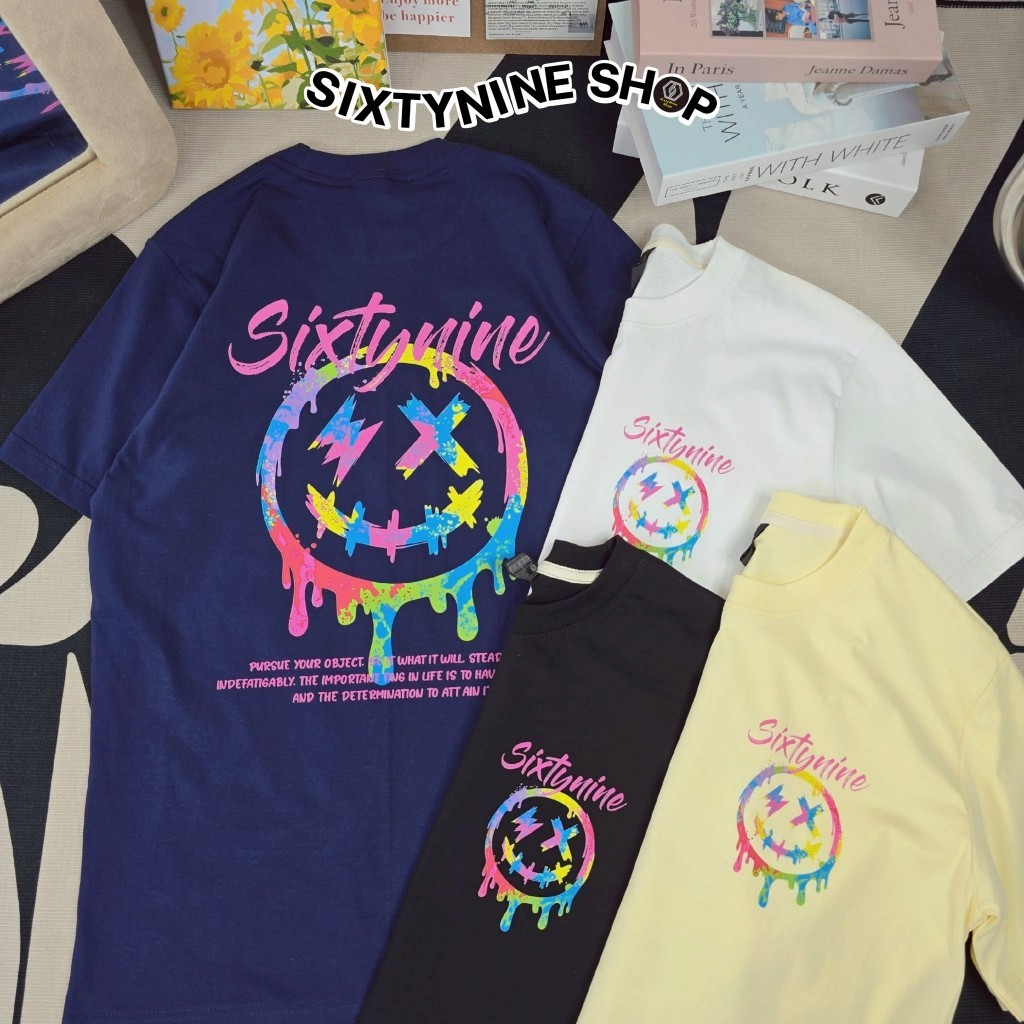 เสื้อยืดผ้าคอตตอน M-4XL พิมพ์ลาย " Smile V.2" พร้อมส่งCotton 100%  [S-5XL]