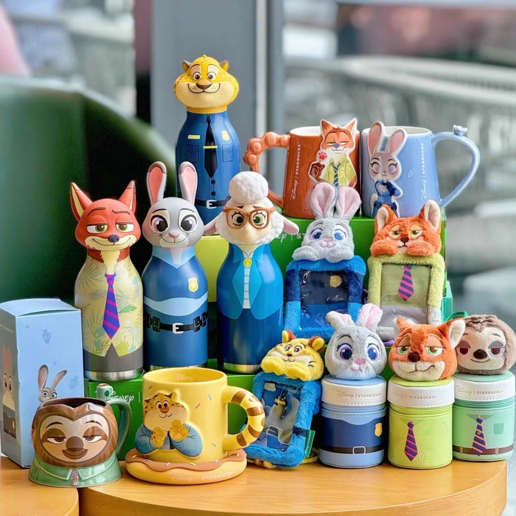 2025 Starbucks China X Disney Zootopia Nick Judi Sloth แก้วเซรามิค กระติกน้ําร้อนสแตนเลส