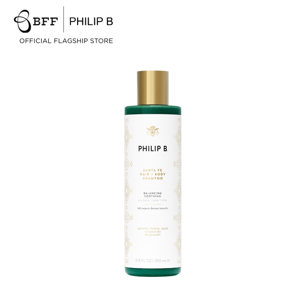 Philip B - Santa Fe Hair + Body Shampoo - 350 ml แชมพูลดผมร่วง (ผมร่วง, ลดผมหงอก, เชียบัตเตอร์, ผมนุ่ม, บำรุงหนังศีรษะ)