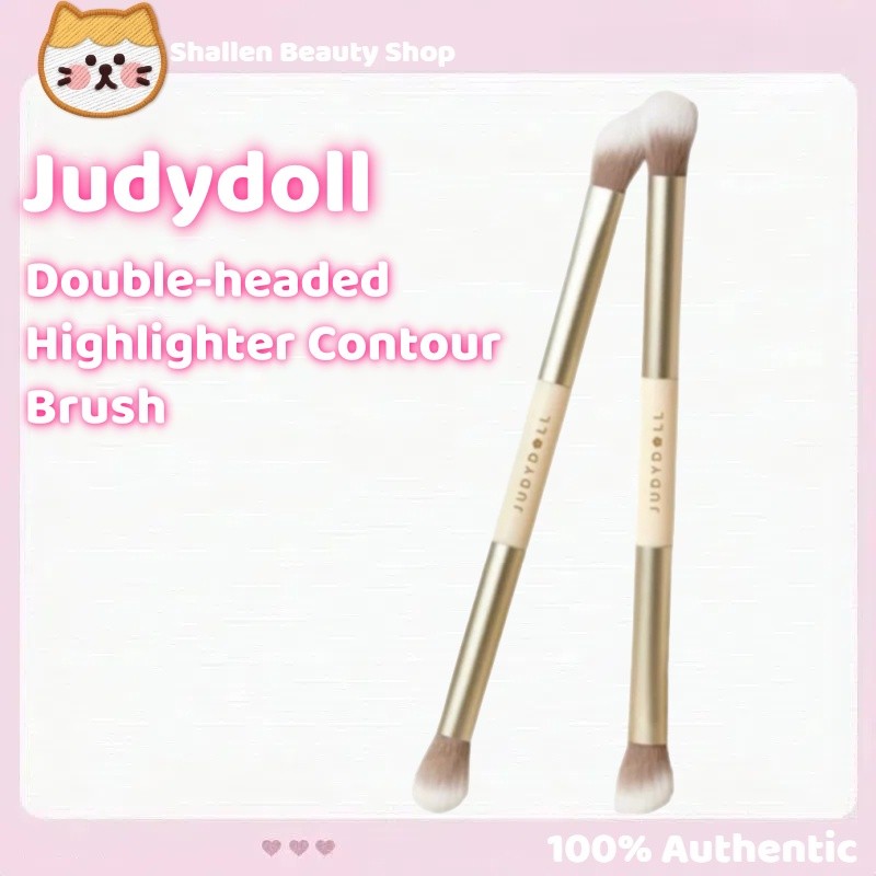Judydoll แปรงแต่งหน้า Double-headed Highlighter Contour Brush Professional Beauty Tool Brush ปกปิดฝ้าอย่างมีประสิทธิภาพ