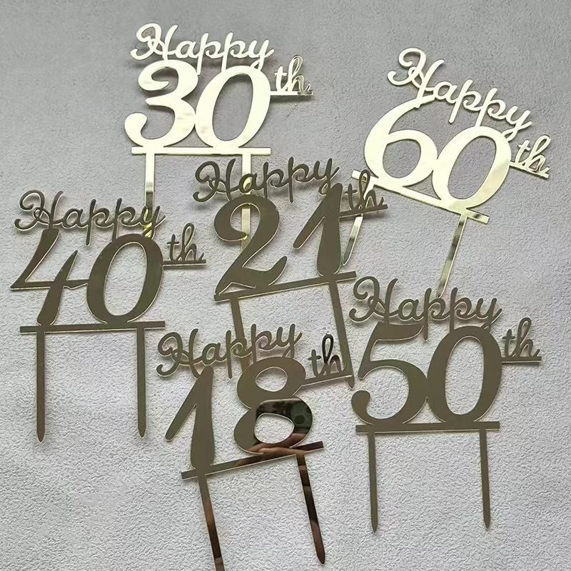 Happy Birthday Cake Digital Plugin - Happy 18th/Happy 30th/Happy 40th/Happy 50th/Happy 60th Acrylic 