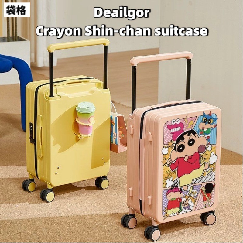 Deailgor Crayon Shin-Chan กระเป๋าเดินทางรถเข็นกว้าง Boarding รหัสผ่านกระเป๋าเดินทางของขวัญนักศึกษาวิทยาลัย