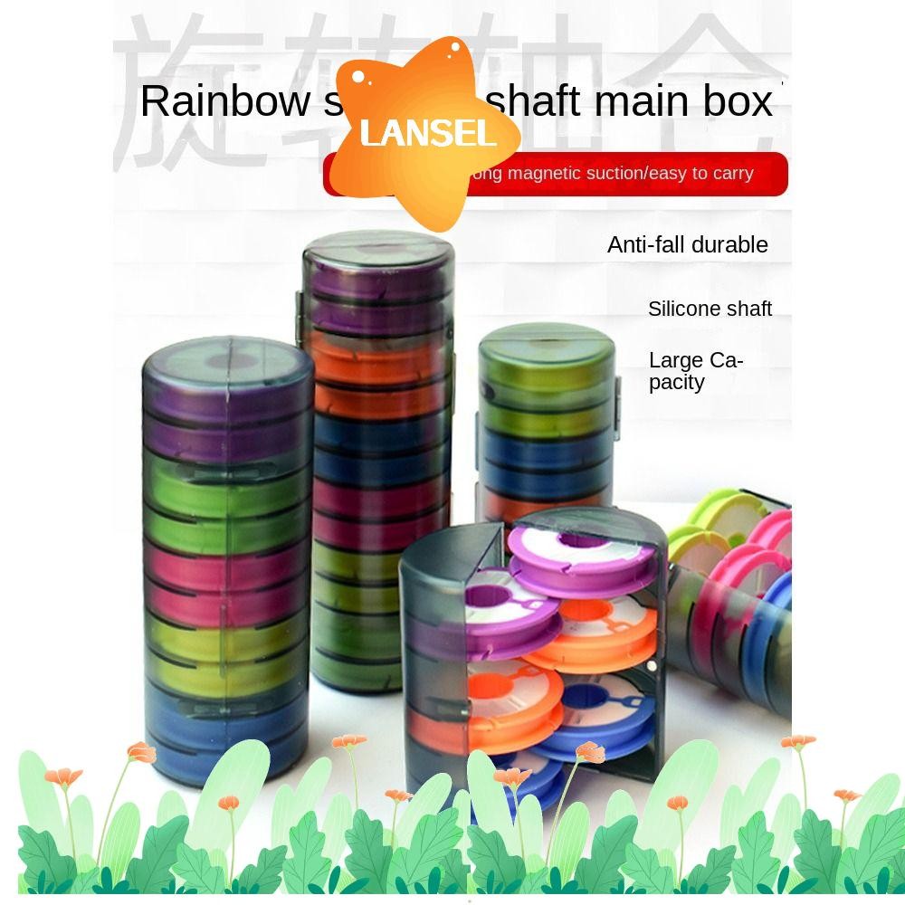 กล่องเก็บสายเบ็ด LANSEL สีรุ้ง พร้อมวงเล็บซิลิกอน และอุปกรณ์ตกปลาครบเซ็ต