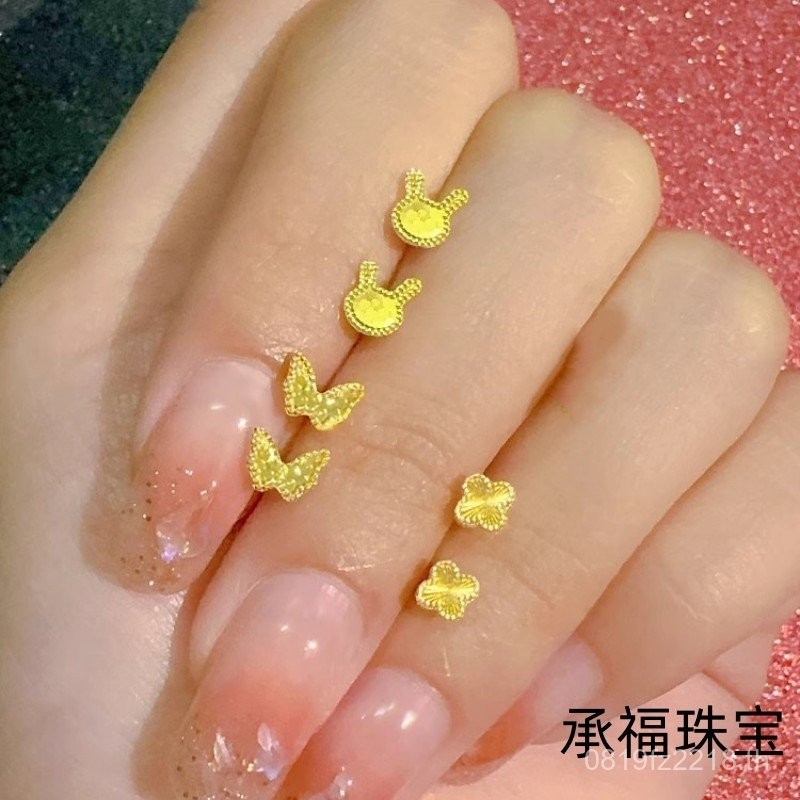 ต่างหูผีเสื้อ 3D ทองคำบริสุทธิ์ 999 สำหรับเป็นของขวัญ