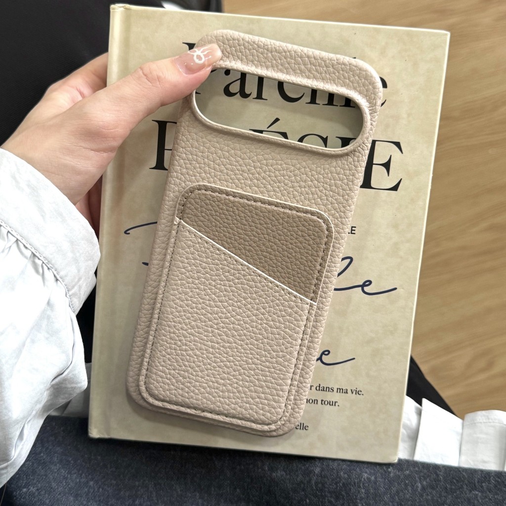 9 PRO XL การ์ดใส่ลิ้นจี่เนื้อหนังเคสโทรศัพท์สําหรับ Google Pixel 10 9 8 7 6 Pro 8A 7A 6A Splicing ป้องกัน Hard Cover