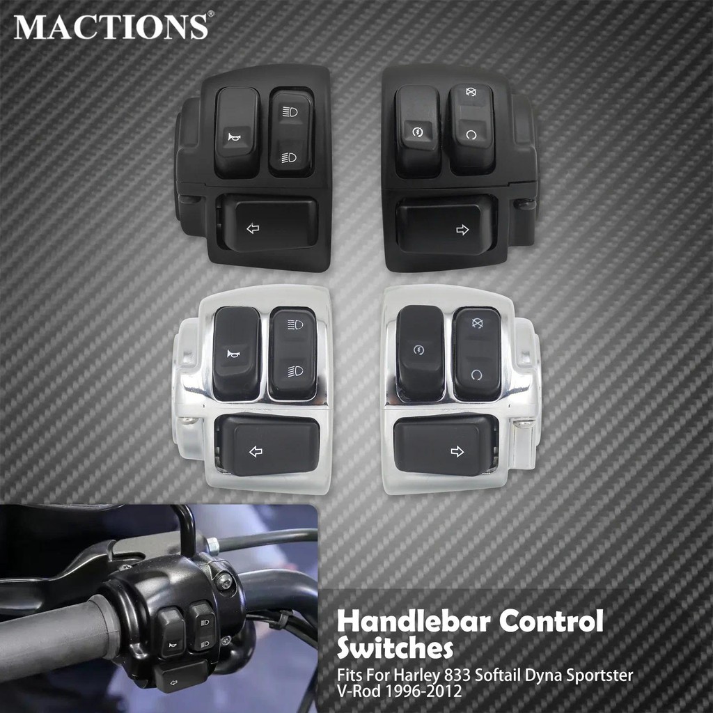 Gรถจักรยานยนต์ 1 "Handlebar สวิทช์ควบคุม 25mm Handle Bar เลี้ยวสัญญาณสําหรับ Harley Sportster XL 96-