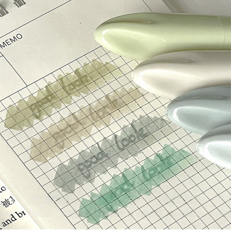 Penlab 4 ชิ้น Morandi สี Dream Pastel Highlighter ปากกาชุด Soft Tip Oblique Marker Liner สําหรับการวาดภาพ C3033 - รูปที่ 7