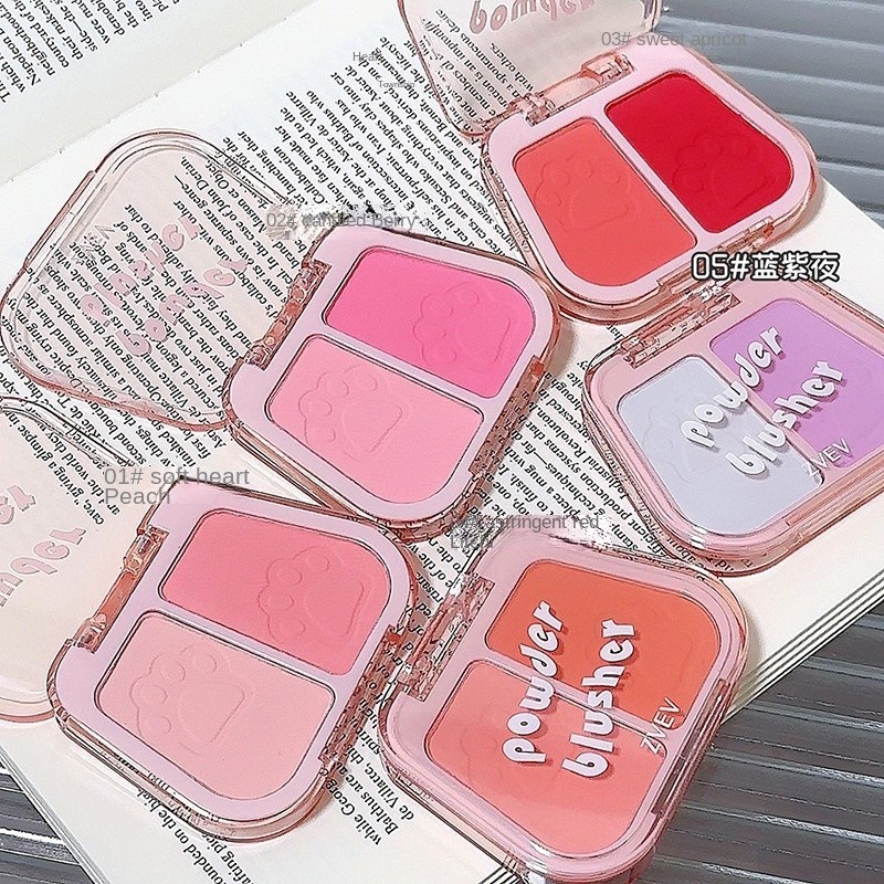 Zvev บลัชออนทูโทน Matte Natural กันน้ํา ติดทนนาน สีสันสดใส Contouring แต่งหน้าประณีต