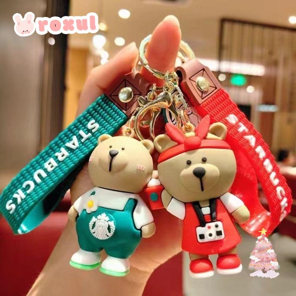 โรซูล สตาร์บัคส์หมีตุ๊กตาพวงกุญแจ,น่ารักสร้างสรรค์มินิถ้วยกาแฟพวงกุญแจ,ตลกยอดนิยมยางมินิถ้วยกาแฟผู้หญิงกระเป๋าตกแต่งอุปกรณ์ผ