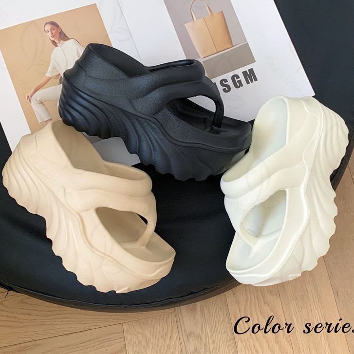 SUNBALEE Y-10 รองเท้าหูหนีบ เสริมความสูง 10 เซน. รองเท้าผู้หญิง สไตล์มินิมอล วัสดุยาง EVA คุณภาพดี
