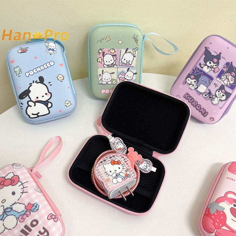SANRIO Hanpro>การ์ตูนน่ารักsanrio Anime Kitty Kuromi Pochaccoหูฟังกรณีสายชาร์จเหรียญฮาร์ดดิสก์Travelกระเป๋าเก็บของแบบพกพาOrganizerได้ดี