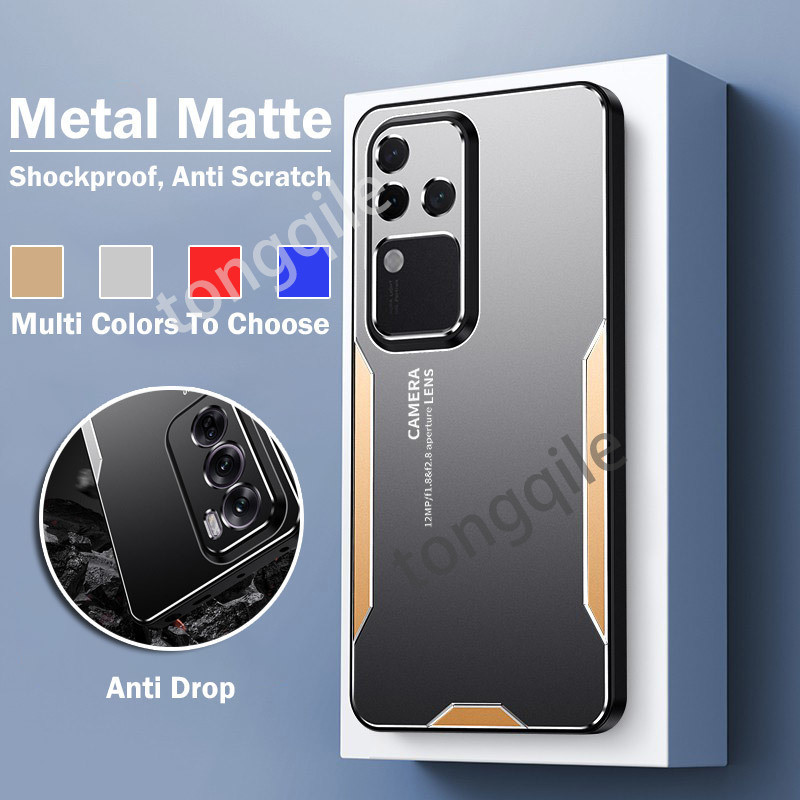 เคสโลหะสําหรับvivo V30 Pro V30Pro 5G 2024 VivoV30 Soft TPU Edgeเคสโทรศัพท์Matteปกหลังกันชนกันกระแทกแฟชั่นเรียบง่ายAnti Dropไม่มีลายนิ้วมือ