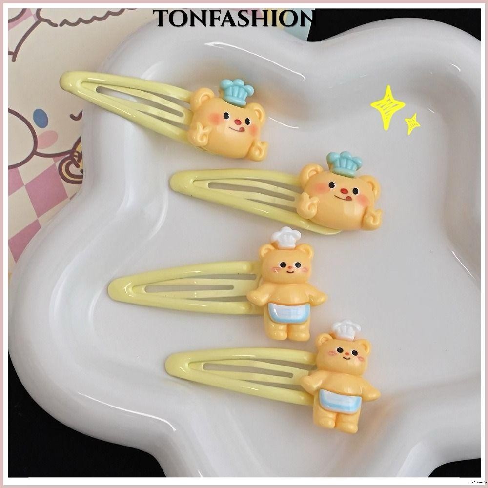 Tonfashion Butter Bear BB Clip, Kawaii Cute Kids Hairpin Clip, Sweet Girls Birthday Gifts Cartoon Girl Side Bang Hairpin