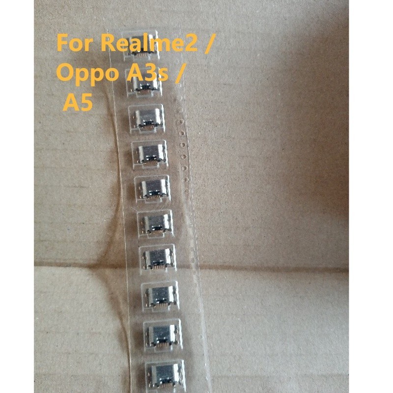 ปลั๊ก USB 5-50 ชิ้นในพอร์ตชาร์จสําหรับ Realme2 / Oppo A3s / A5 เครื่องชาร์จขั้วต่อพินชาร์จ