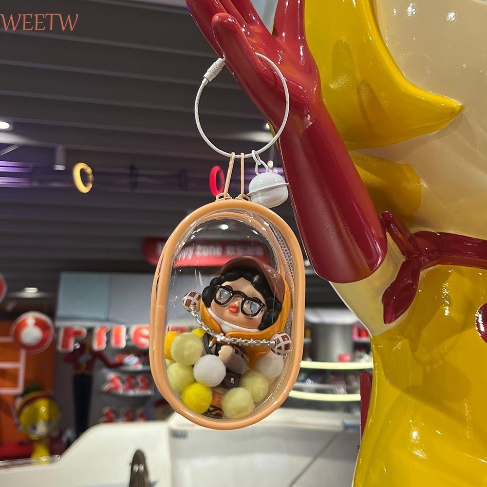Weekw PVC Portable Doll Bag, Labubu Time Labubu Anime Dolls Outing Bag, Doll Display Bag Clear Portable Transparent Doll Accessories