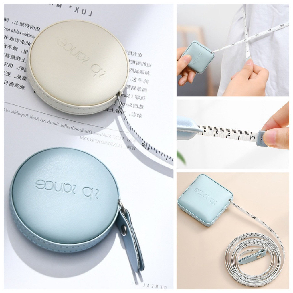 🌸 สายวัดเอว วัดรอบเอว สายวัดตัว ตลับเมตร เทปวัด พกพา หนัง PU ช่างเย็บผ้า ช่างตัดเสื้อ เกรดพรีเมี่ยม รุ่นใหม่ล่าสุด 🌸