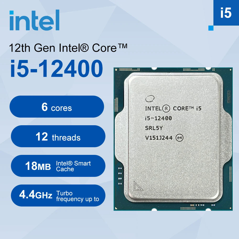 Intel ใหม่ Core i5-12400 i5 12400 2.5 GHz 6-Core 12 ด้าย CPU โปรเซสเซอร์ 10NM L3 = 18M 65W LGA 1700 